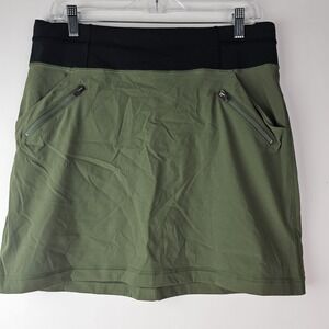 Lucy Womens Skirt Olive Green Hiking Outdoor Athletic Medium Zip Pockets